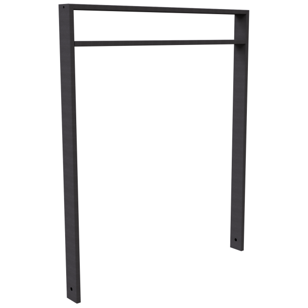 Lean-on hoop made of steel tube | Square tube, 80 x 20 mm | with cross bar (small distance) | total width: 1000 mm | hot-dip galvanized and coated DB 703